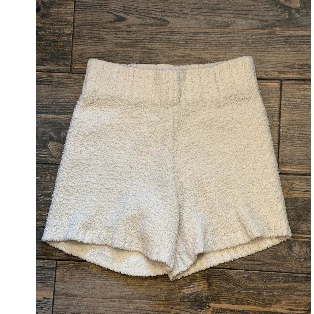 SKIMS Cozy Teddy Collection Boucle Knit Shorts Cream Bone S/M Loungewear Pajamas